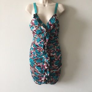 Sexy Ya Los Angeles floral ruched body con mini (NN)